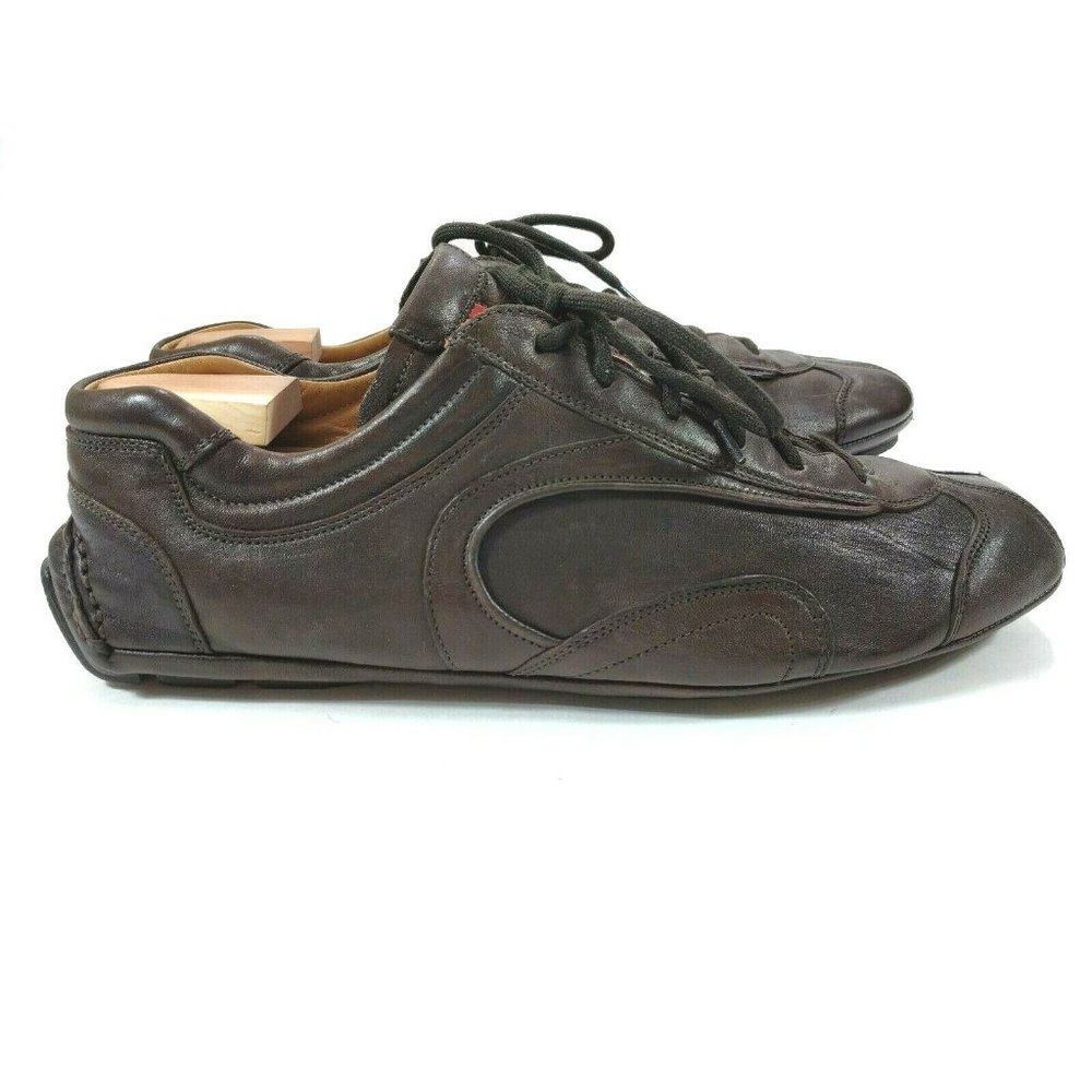 Authentic 4E1165 Prada Brown Leather Drivers Sz 11